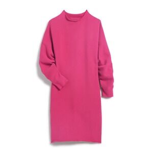 Frank & Eileen Womens Hot Pink Cozy Izzie Rolled Funnel Neck Sweatshirt Dress XL